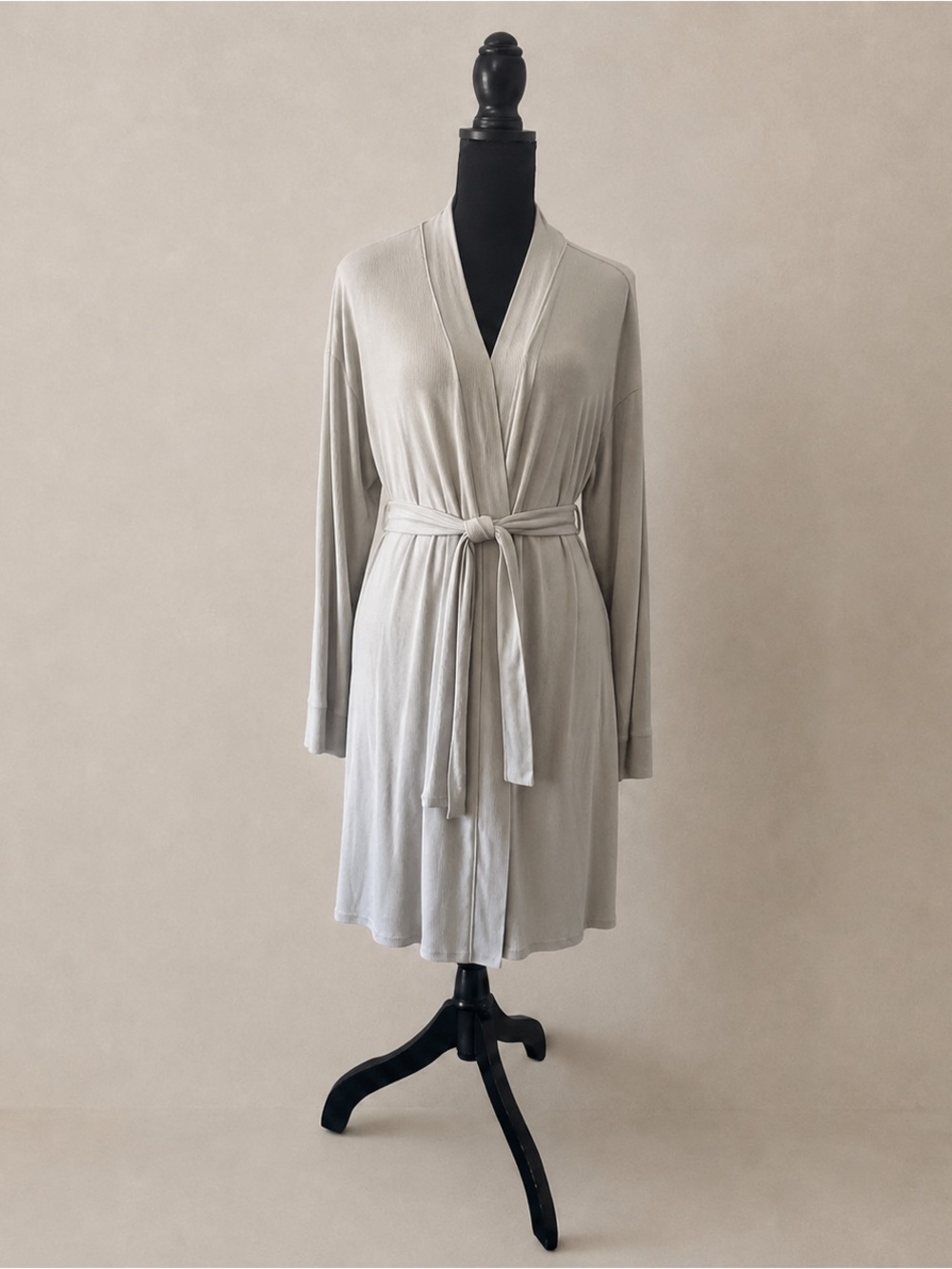 SKIMS Soft Lounge Ribbed Robe Light Heather Grey XL
